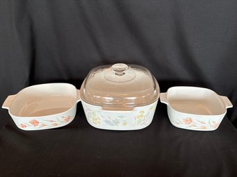 Corningware -3 Casserole Dishes