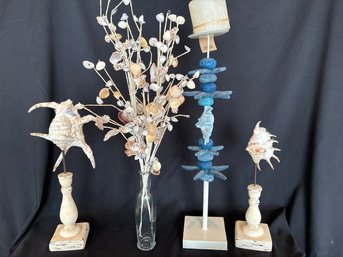 Vance Kitira Candlestick & Seaside Shell Decor