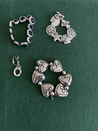 Silvertone Bracelets & Single Earring     (M)