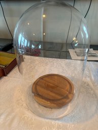 Display Dome With Wood Trivet