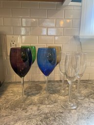 Colored Wine Glasses, Champagne Glasses   (K)