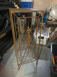 Ornate Bronze Painted And Toned Metal Plant Stand (B)