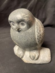 Canadian Eskimo Sculpture Owl Signed   (L)