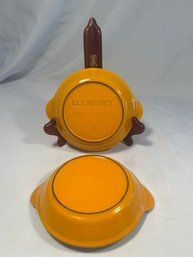 Le Creuset Tangerine Baking Stoneware, Brown Enamel, Marked 3, Made In France