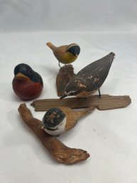 Wooden Bird Sculptures, D Washington, M Goddard (4)