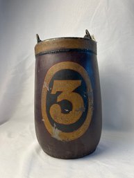 Antique Fire Bucket, Numbered 3, Historical Item (L)