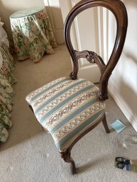 Stanley Interiors Wooden Blue Floral Fabric Seat