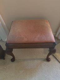 Wooden Fabric Top Foot Stool (BR)