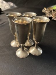 Sterling Silver Set Of Four Shot Glasses