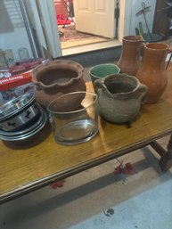 Mixed Size Plant Pots And Dog Bowls