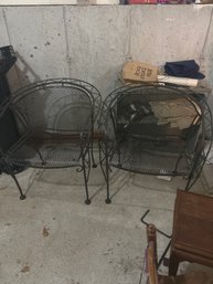 Black Metal Chairs Set Of 2