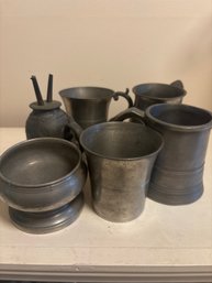 Metal Mugs And Bowls Set Of 6