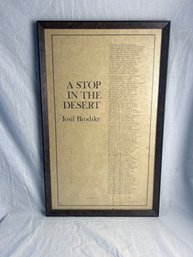 A Stop In The Desert By Iosif Brodsky, Signed Print