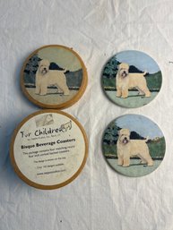 Furchildren Sheepdog Coaster Set With (2) Coasters (D)