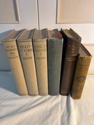 Louisa May Alcott Antique Books Little Women, Little Men, Eight Cousins, And Old Fashioned Girl, Rose In Bloom