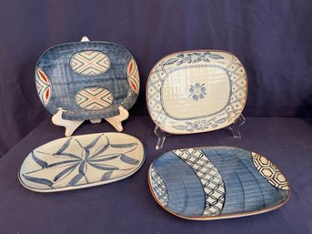 Pier I Doves Oval Ceramic Plates  4          (K)