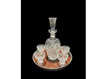 Crystal Decanter Set On Tray (5 Cordials)