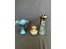Three Tiffany Style Vases