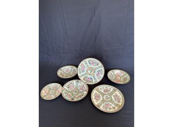 Six Pieces Of Chinese Rose Medallion