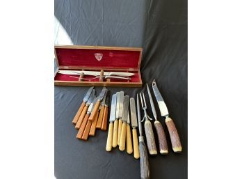 Carving Sets And Bakelite Handle Knives