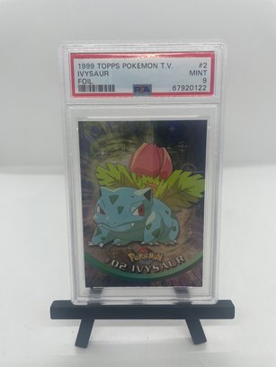 Pokemon 1999 Topps Ivysaur Foil PSA 9!