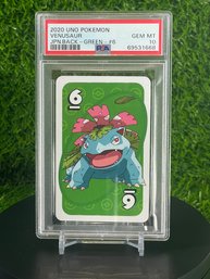 2020 UNO POKEMON VENUSAUR JPN.BACK - GREEN PSA 10