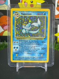 Pokemon Vintage 1999 Vaporeon ERROR NO SYMBOL HOLO