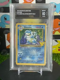 2021 POKEMON CELEBRATIONS  BLASTOISE #2 CLASSIC COLLECTION CONFETTI HOLO GMA 10 GEM MINT