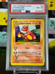 Pokemon Vintage 1999 Base Set Shadowless Charmeleon PSA 8