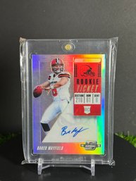 BAKER MAYFIELD AUTO SILVER PRIZM ROOKIE CARD