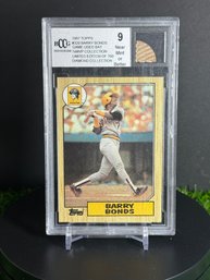 1987 BARRY BONDS ROOKIE WITH GAME USSED B AT BCCG 9