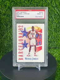 1991 SKYBOX MICHAEL JORDAN BARCELONA 92 PSA 9 MINT