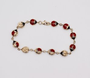 Gold Lady Bug Bracelet