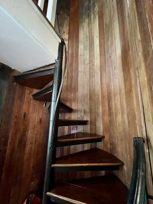 Handmade Iron & Wood Spiral Staircase