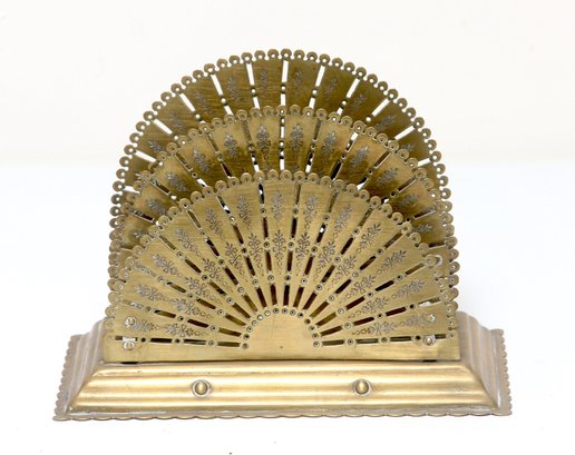 Victorian Brass Fan-Shaped Letter Rack