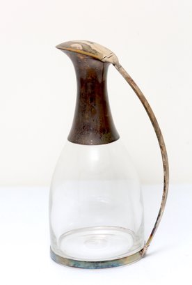 Metal And Glass Pitcher Or Decanter