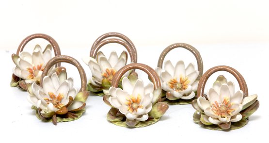 6 Floral Ceramic Napkin Holders