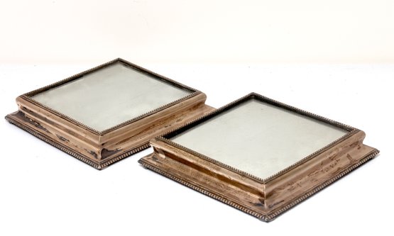 Two Silver-Plated Mirrored Trays