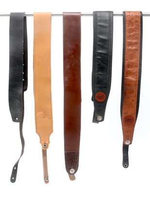 Set Of 5 Leather Guitar Straps