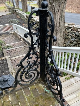 Hand Forged HEAVY Iron Balustrade, Scrolling Sculpture, Who Knows...but It's Cool!