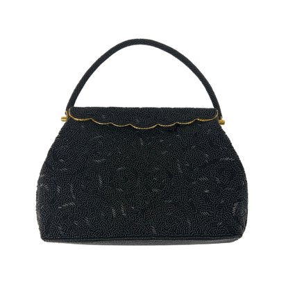 Elegant Black Beaded Evening Handbag