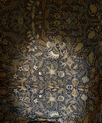 INDONESIA - Large Floral, Bird Motif Batik Fabric