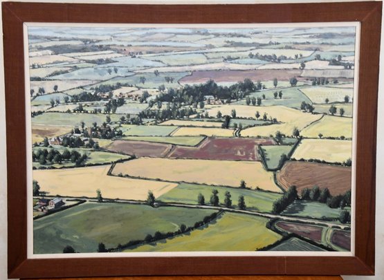 Overhead Map Landscape Large Canvas Painting