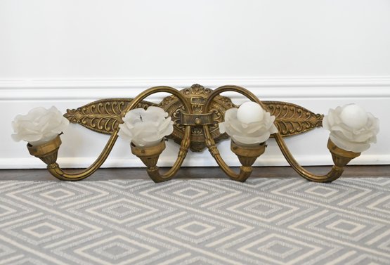 4 Arm Art Deco Bronze Wall Sconce