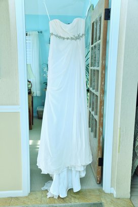 Marissa 100 Percent Silk Strapless Grecian Sweetheart Neckline Wedding Dress