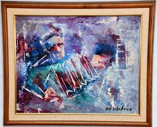 Leo Villafana Man Playing Accordion Canvas Painting (1 Of 2)