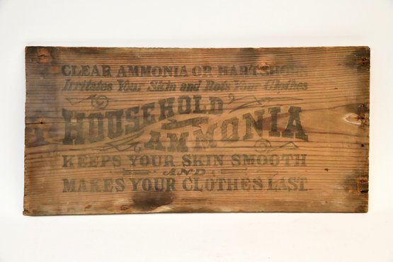 Vintage Household Ammonia Wooden Crate Art