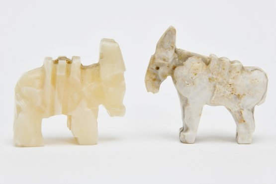 Pair Of Marble Goat Figurines