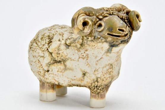 Stone Carved Sheep Figurine