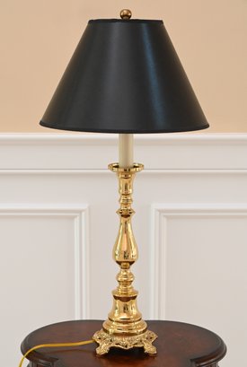 Gold-Tone Table Lamp With Black Shade